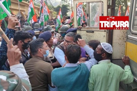 Over 400 Trinamool agitators were arrested in Agartala Over 400 Trinamool agitators were arrested in Agartala